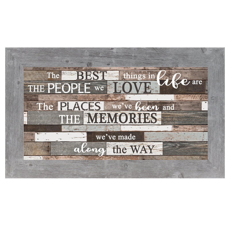 The Best Things - Reproduction d'art graphique encadré, Bois rustique