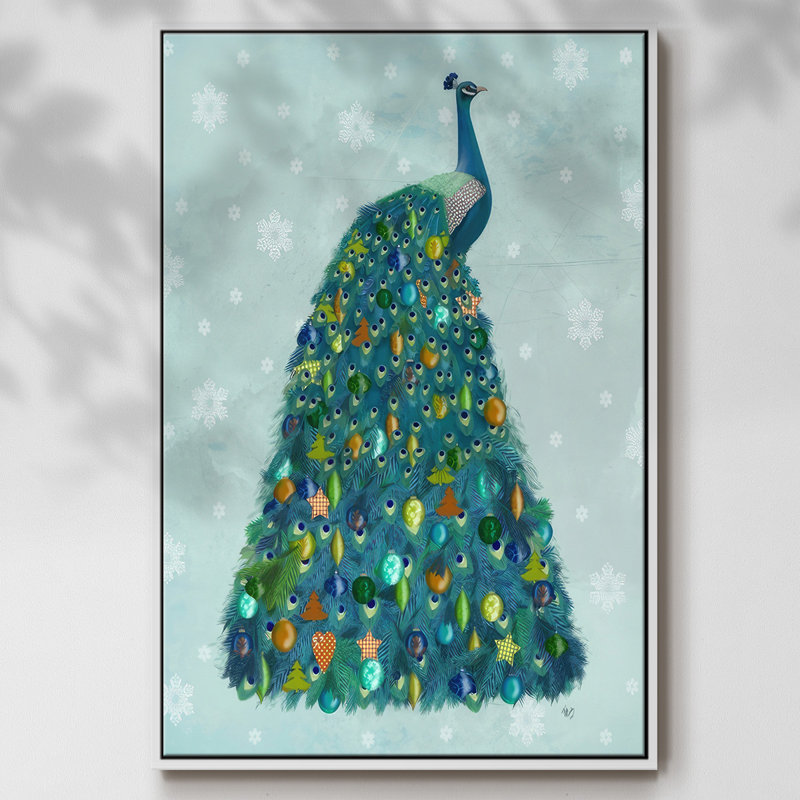 Arbre de Noël Christmas Peacock, Blanc, H 41 po x l 27 po x P 1,5 po