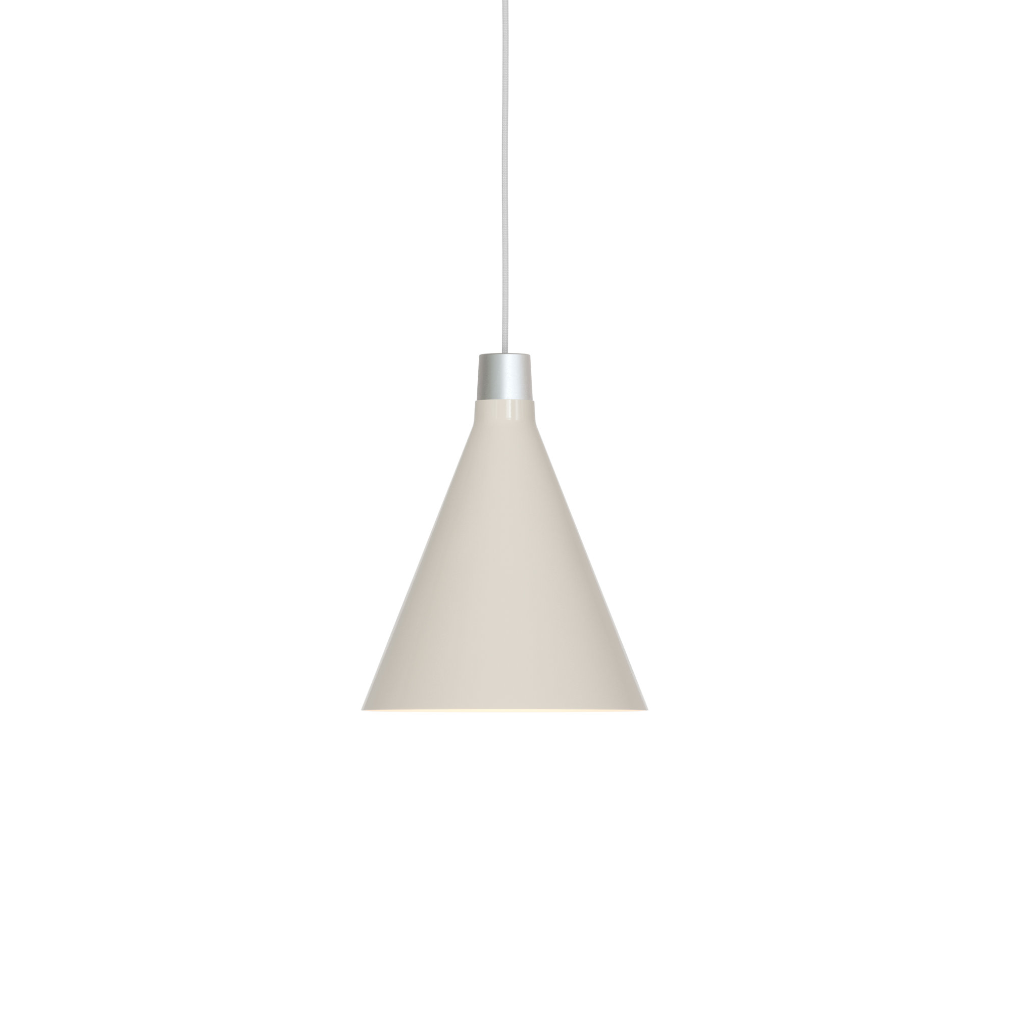 Large Bower Pendant Light In Anodised Aluminium, White