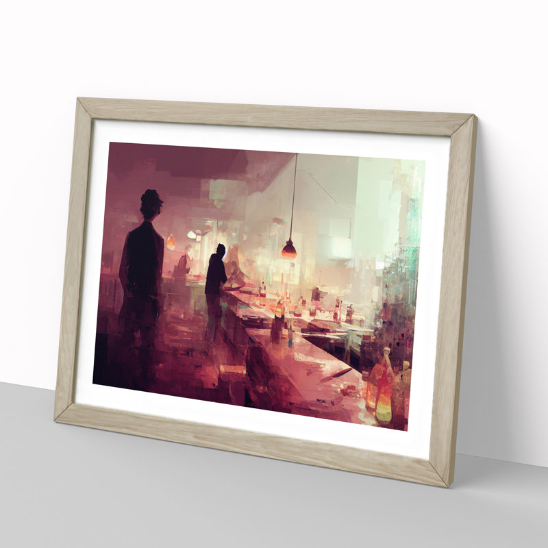 Cocktail Bar Vol.2 - Framed Print, 25cm H x 34cm W x 2cm D, Oak