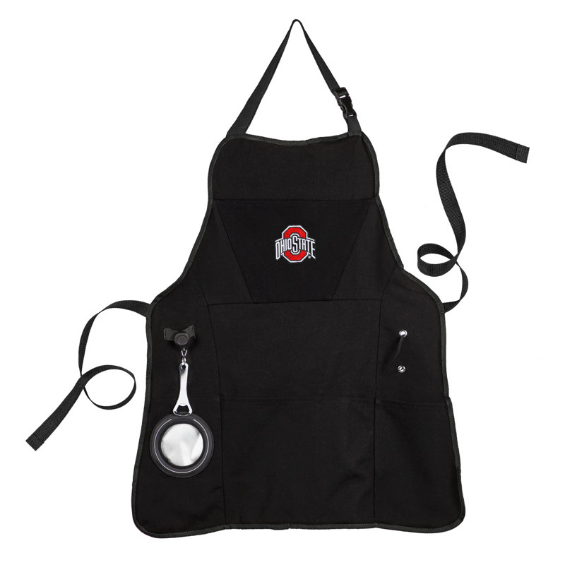 No Pattern Cotton Bib Apron, Black, NCAA Ohio State