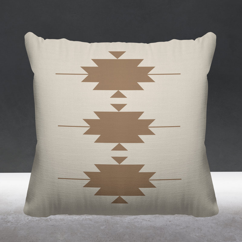 Coussin décoratif intérieur / extérieur Paco Southwestern, Beige, L 17 po x H 17 po