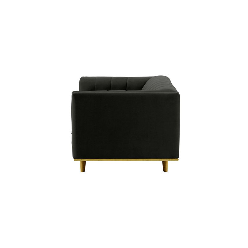 Afsheen 2-Seater Velvet Sofa, 2, Black
