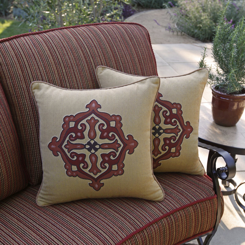 Design Harmony Square Indoor/Outdoor Pillow Cover & Insert, Sahara Denim