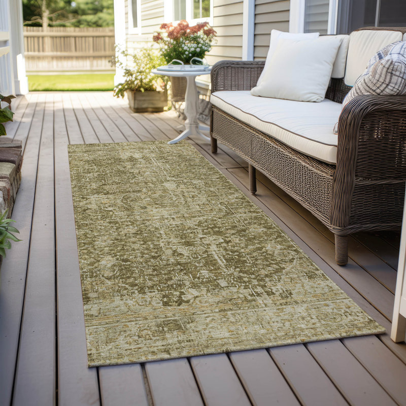 Tapis intérieur / extérieur brun Scarlune, 2 pi 3 po x 7 pi 6 po