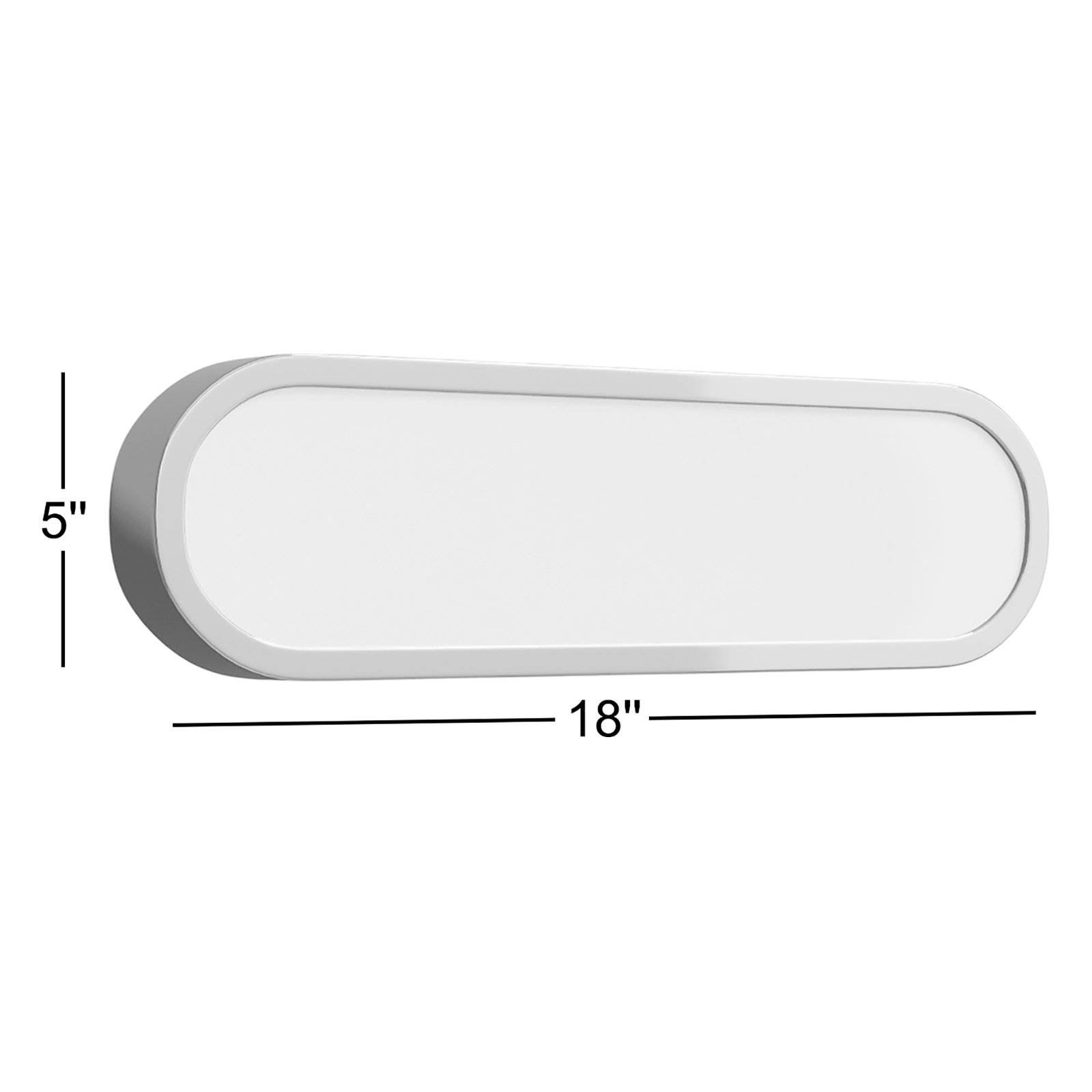 Single Dimmable LED Bath Bar, White/Polished Chrome