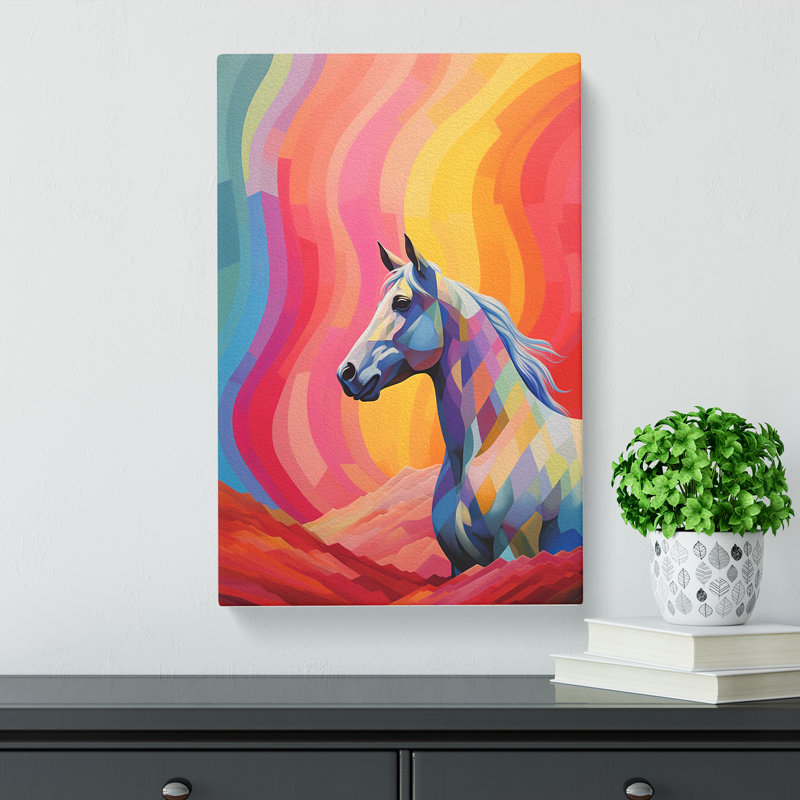 Horse Colour Field Art No.2 - Wrapped Canvas, 60cm H x 40cm W x 3cm D