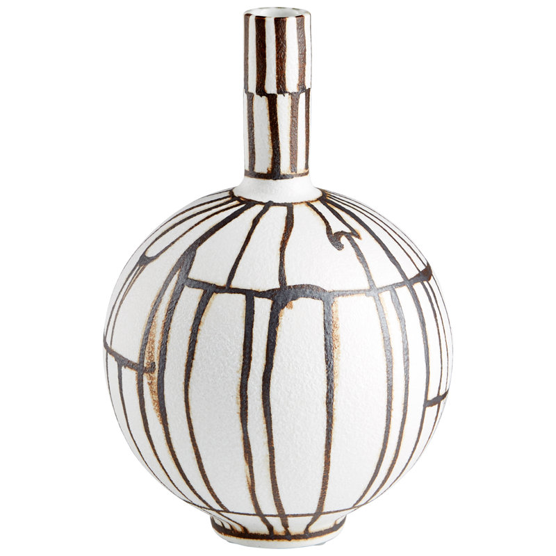 Vase de table Risse noir / brun / blanc Procelain, H 8,75 po x l 6 po x P 6 po