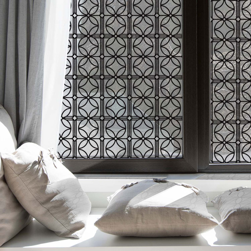3D Window Film Removable Retro Geometric
