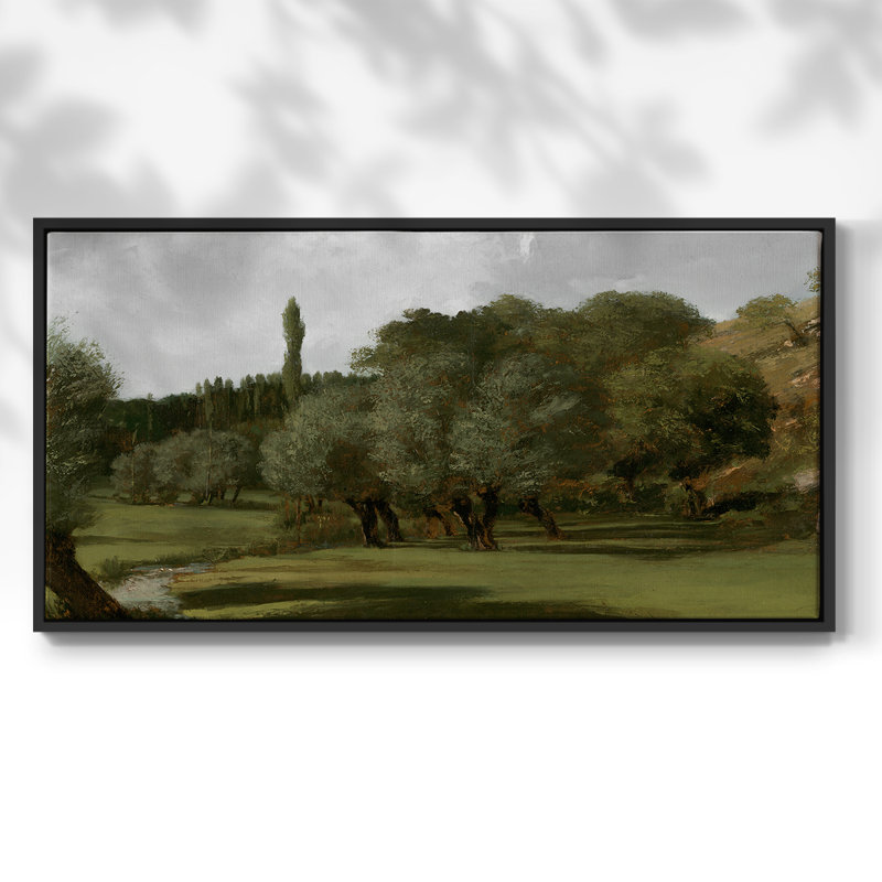 Paysage, série MCCL-XXIV, toile tendue avec châssis, prête à être accrochée, H 17 po x l 33 po, Noir