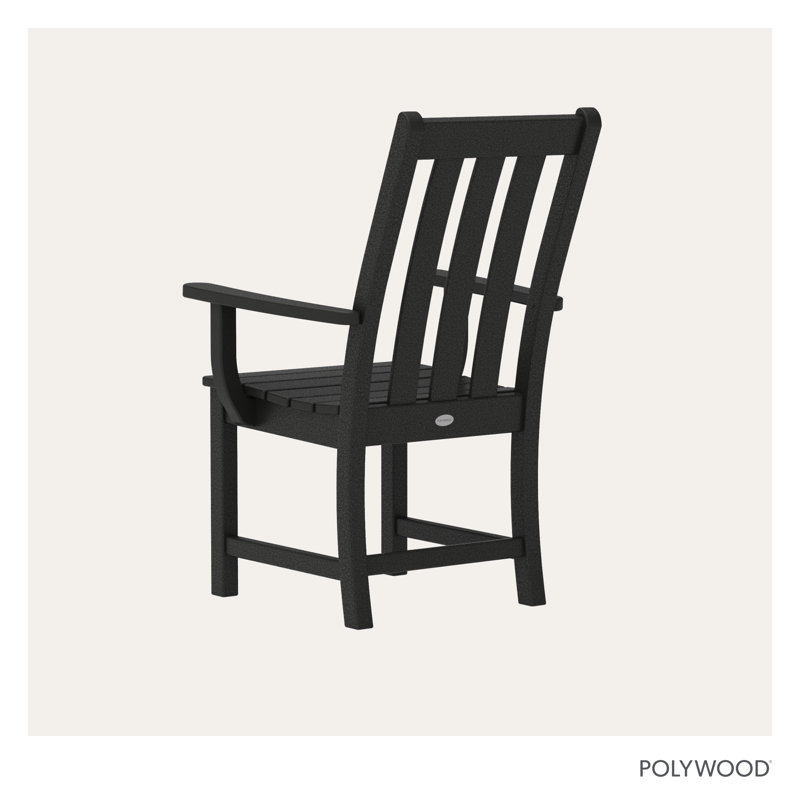 POLYWOOD Vineyard Dining Arm Chair, Black