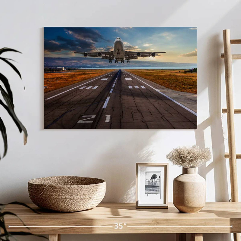 Décollage de l'avion Mehar, H 16 po x l 24 po