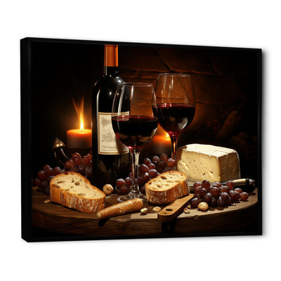Cheese and Red Wine Charcuterie Board Radiance - Art mural vin