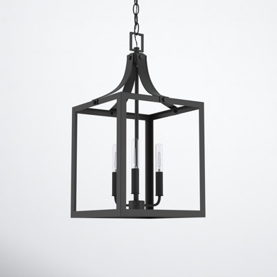 Carla 3 Light Metal Dimmable Lantern Chandelier