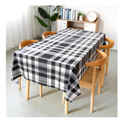 A tablecloth 5PCS Disposable Plaid Printing Thickened Water Proof Plastic Tablecloth/party Mat/disposable Tablecloth 3 Colors Optional 54x108in