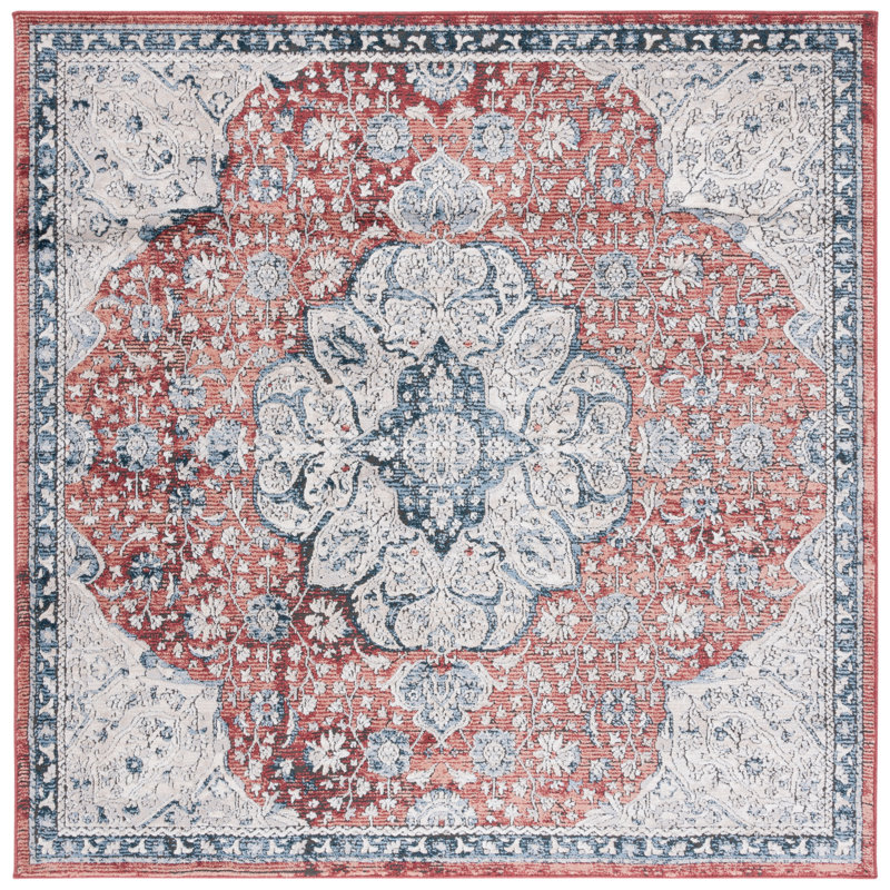Jaqulynn Performance Oriental Rug, Square 6'7"