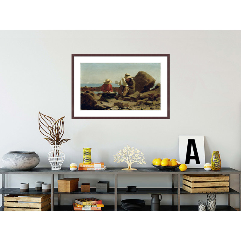 «The Boat Builders» par Winslow Homer - impression giclée encadrée, H 27,54 po x l 41,5 po