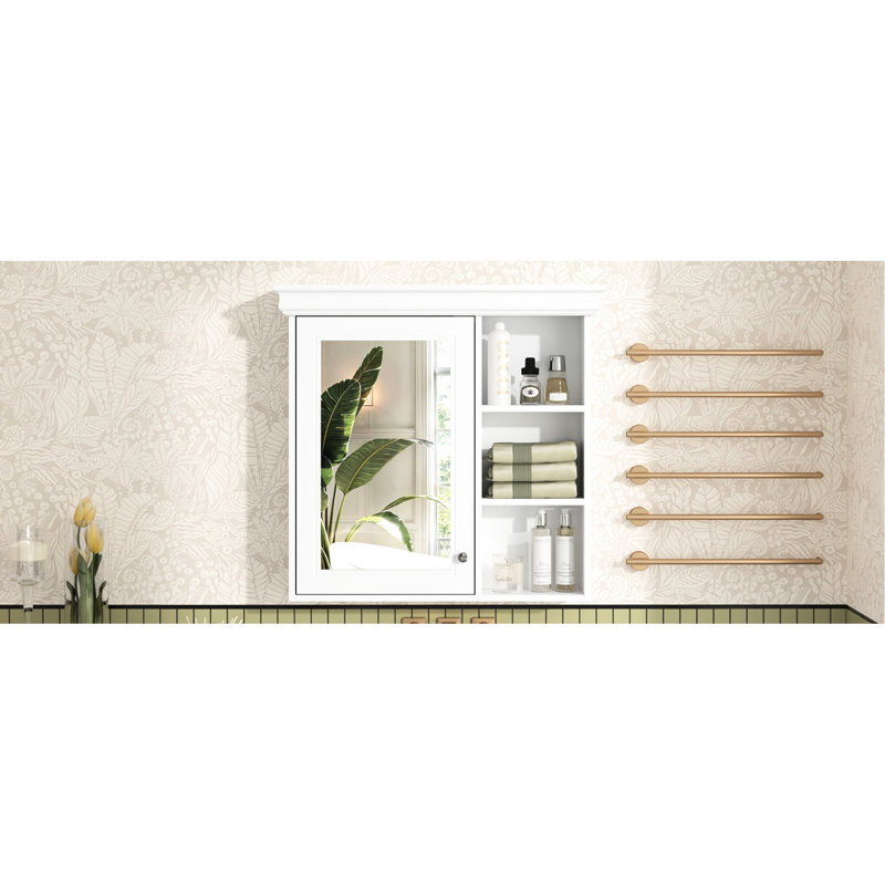 Armoire à miroir blanche pour salle de bain 30 po x 28 po - Fixation murale ajoute du style et du rangement à tout espace de rangement moderne