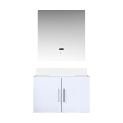 30 In. Bath Vanity With White Quartz Top, Faucet, Led Mirror - Scratch And Stain Unit 30"