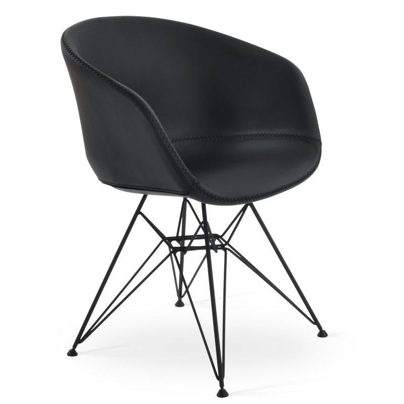 Fauteuil tour Tribeca, Noir, Similicuir noir