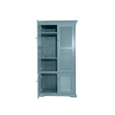 Extra Wide Solid Wood Kitchen Pantry Cabinet with shutter doors