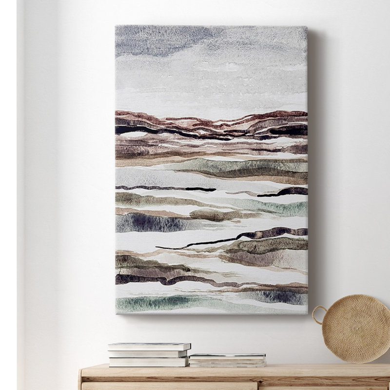 Toile tendue avec châssis Mute Earth Layers II - prête à être accrochée, H 12 po x l 8 po x P 1 po