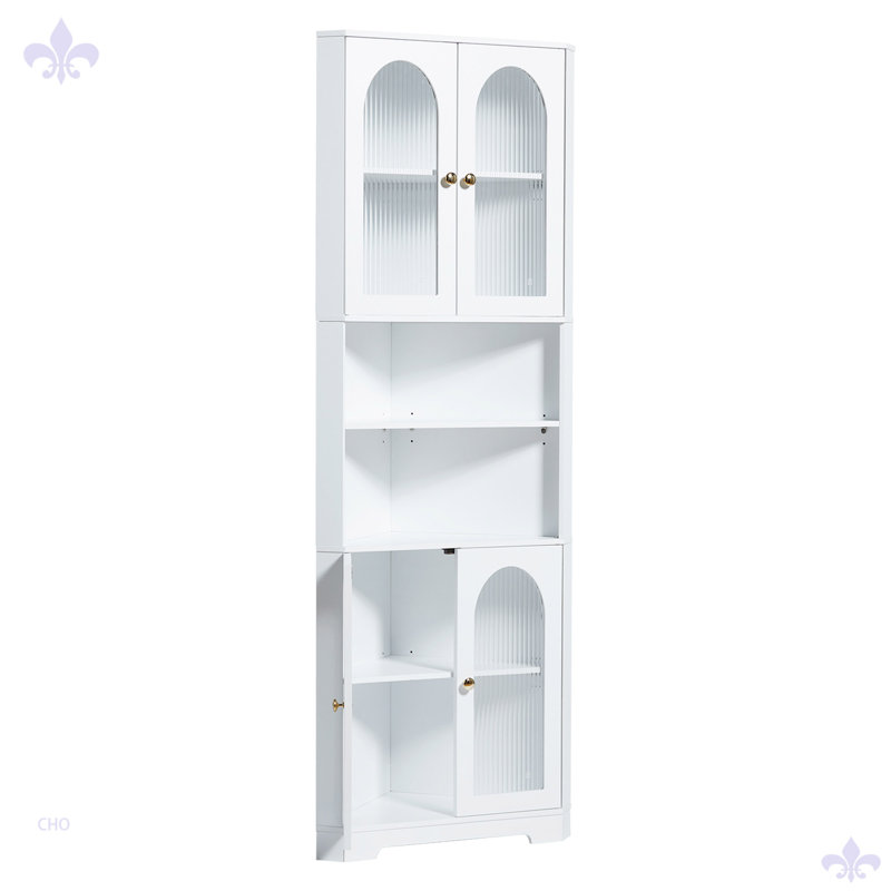 Tall Corner Cabinet With Glass Doors And Led