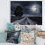 Route pavée sous une pleine lune - photographie sur toile-59284395-59365602