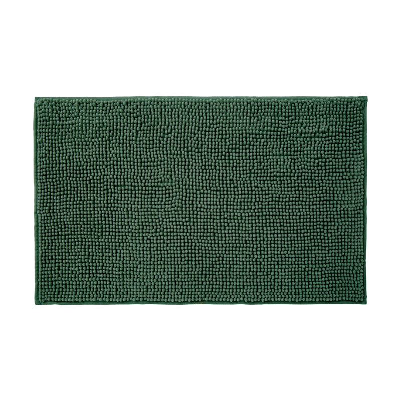 Centreville Chenille Non Slip Bath Mat, 80cm L x 50cm W, Dark Green