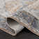Medallion Design Performance Gray/Brown/Blue Machine Washable Area Rug