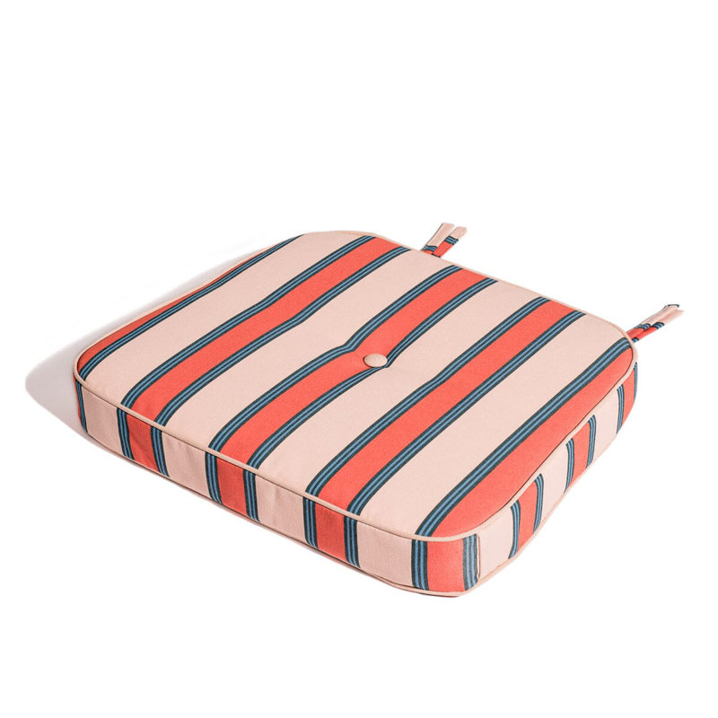 AL Fresco Dining Chair Cushion, Bistro Pink Striped