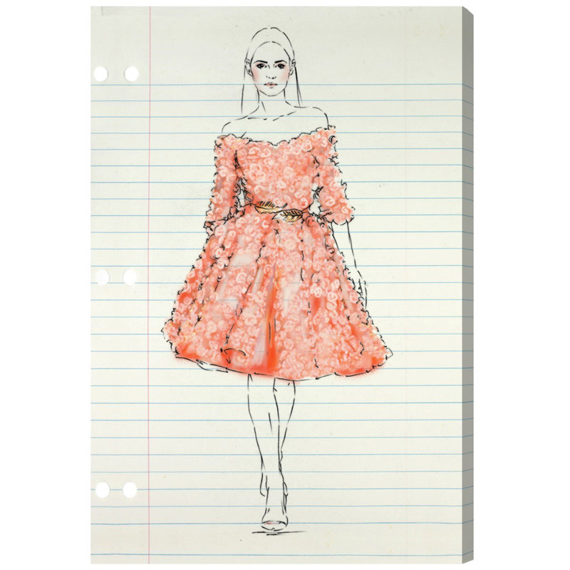 Fashion Illustration 2 - Impression sur toile, H 36 po x l 24 po