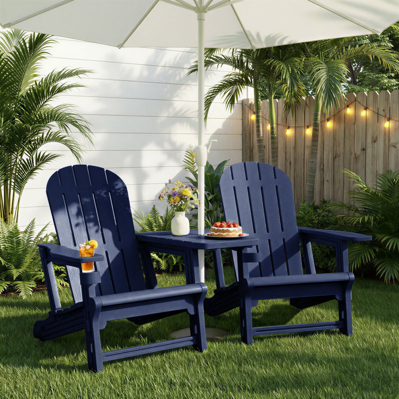 2-Person Outdoor Adirondack Chair, Navy