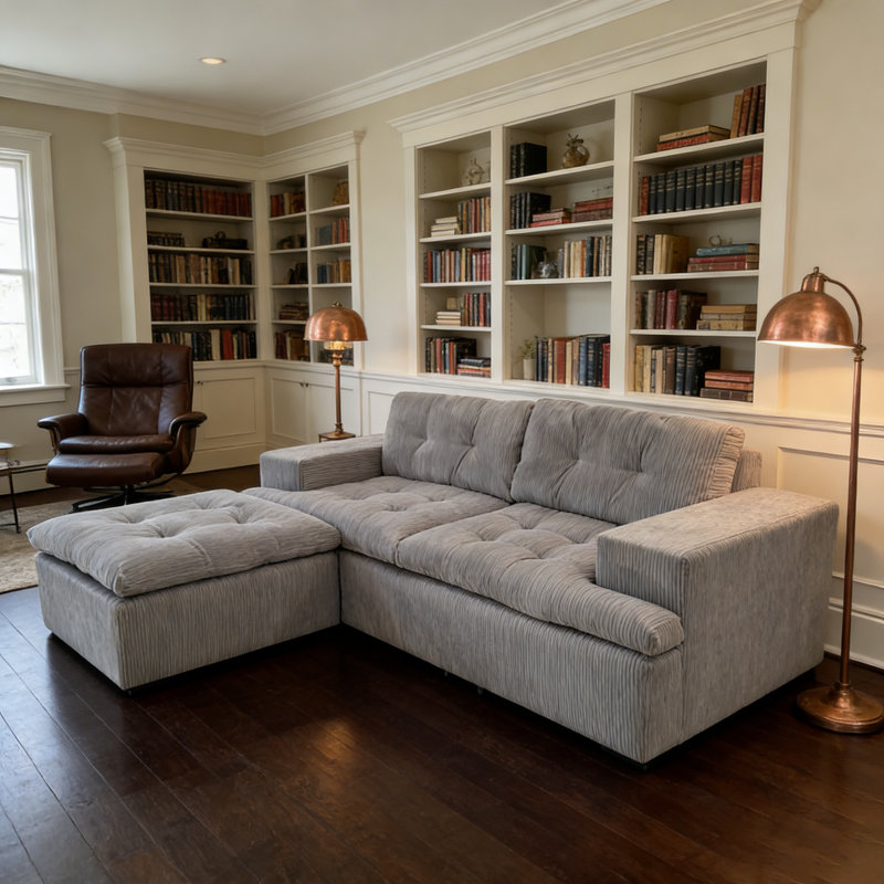 Boneless Cloud Sectional Boneless Sofa with Ottoman, Modular L Shaped Couch with Layered Cushion, Fluffy Comfy Couches for Living Room, No Assembly