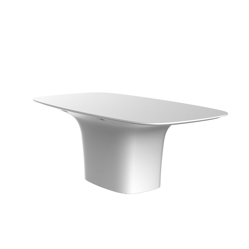 UFO 77.75" Pedestal Dining Table, White