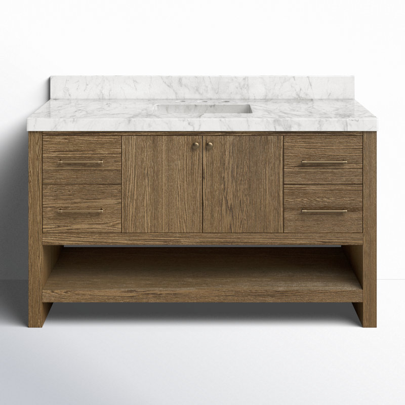 Anthem Single Wide Vanity-Carrara Marble, Brown
