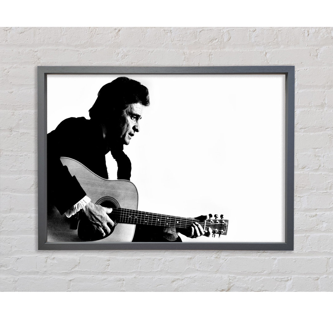 Johnny Cash Guitar Man - Einzelner Bilderrahmen Kunstdrucke auf Leinwand