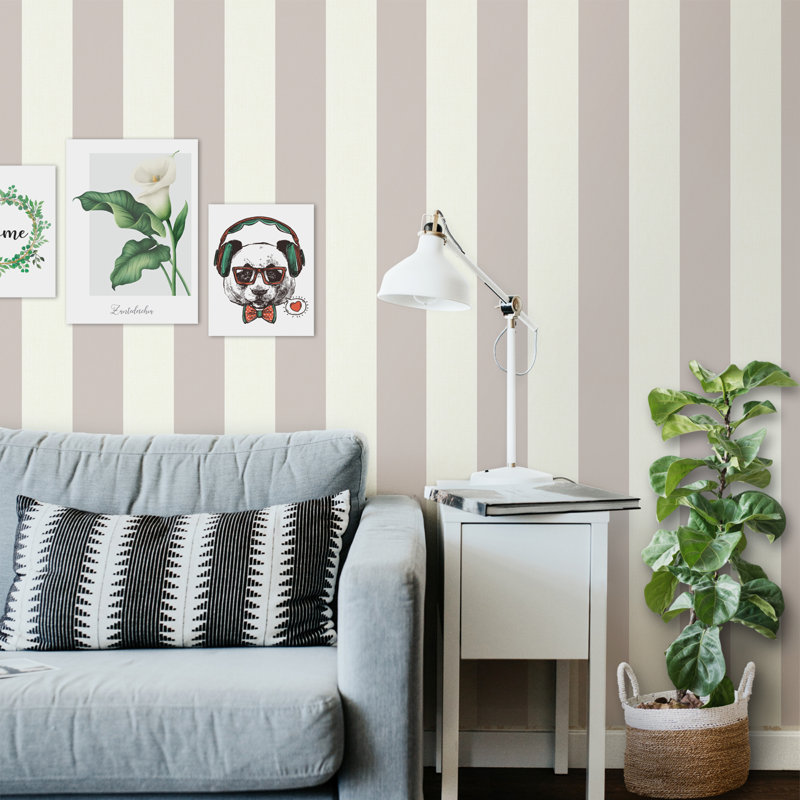 Rouleau de papier peint L 51,18 pi x l 41,64 po Burdine, Brun/crème