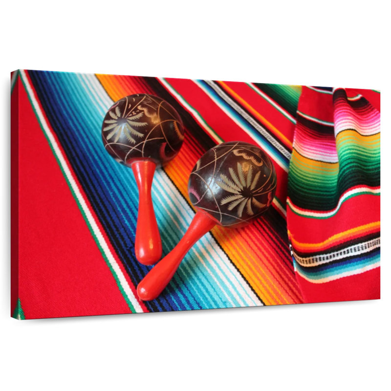 Abarca Mexican Maracas On Poncho, 8" H x 12" W