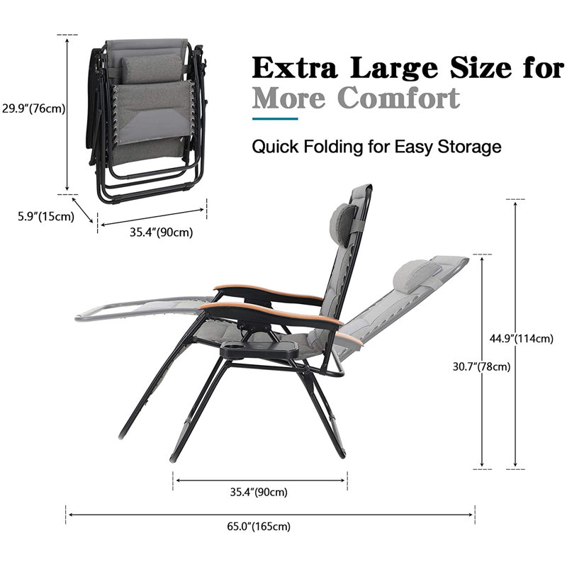 Fauteuil inclinable zéro gravité avec coussin Alexandre, Noir