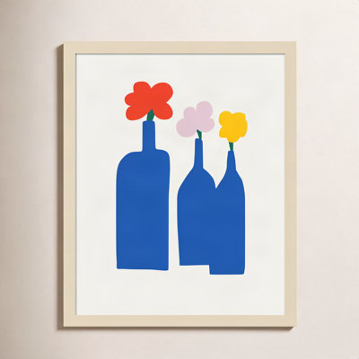 Blue Bottle Vase Print by Little Dean