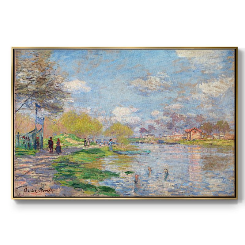 " Monet " by Claude Monet, 41" H x 27" W x 2" D, Gold