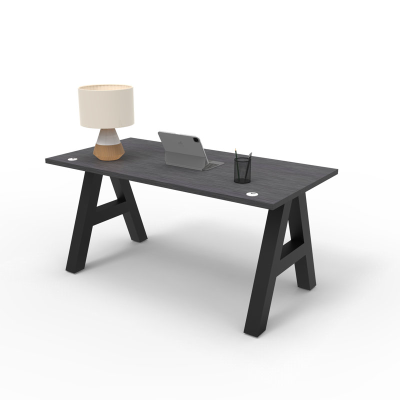 Serenity A-Frame Executive Writing Desk, 72x30, Charcoal Strand Top, 30" H x 72" W x 30" D, Charcoal Strand