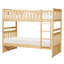 Lit simple superposé de style transitionnel, finition en pin naturel, garde-corps sur le lit supérieur, lit sans fondation requis, rails, sommier, pour la chambre à coucher