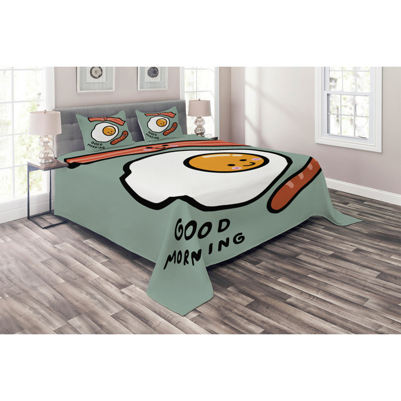 Polyester Coverlet, King Bedspread + 2 Shams
