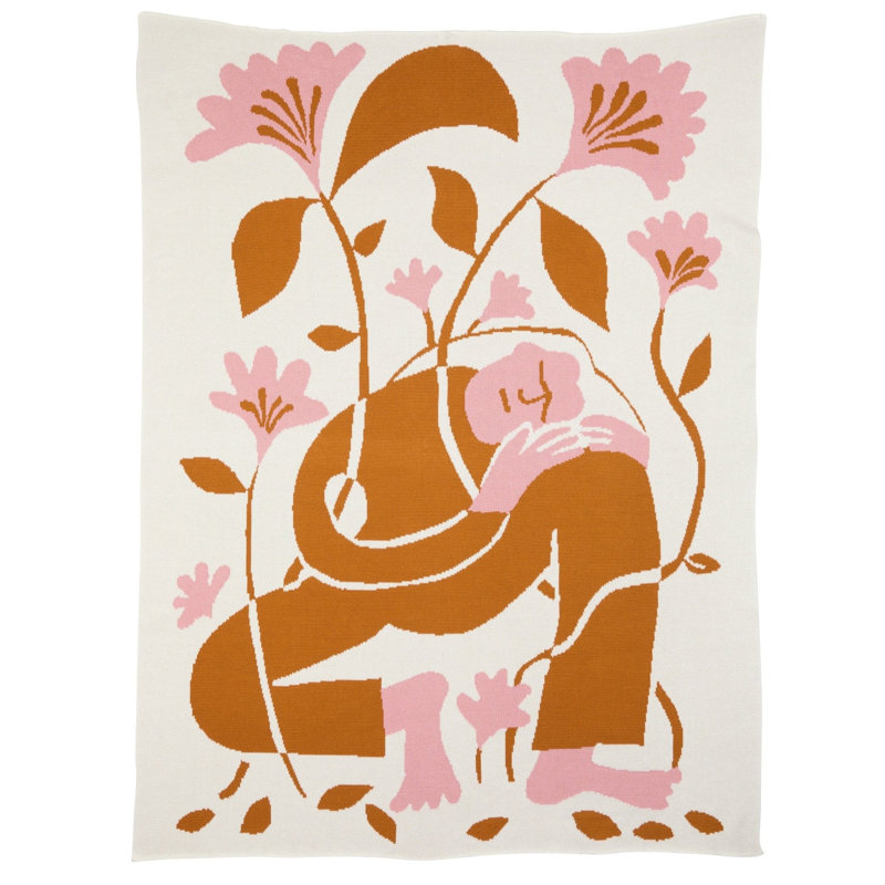 Grow Throw Blanket, Hibiscus, Egyptian Cotton