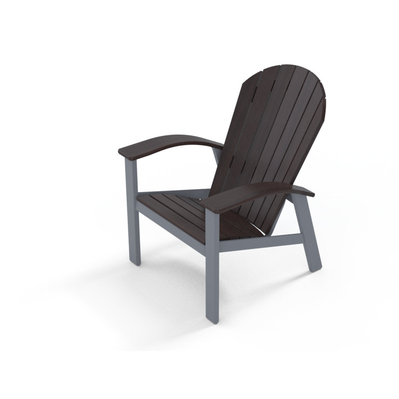 Augusto Outdoor Adirondack Chair, Chestnut, Warm Gray