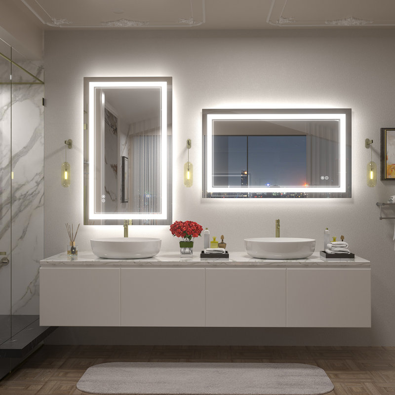  Wayfair Basics® UL Certified Front & Back LED Anti-Fog Tempered Glass Bathroom/Vanity Mirror , 40" x 24"