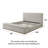 Modern Beige Chenille Upholstered Platform Bed