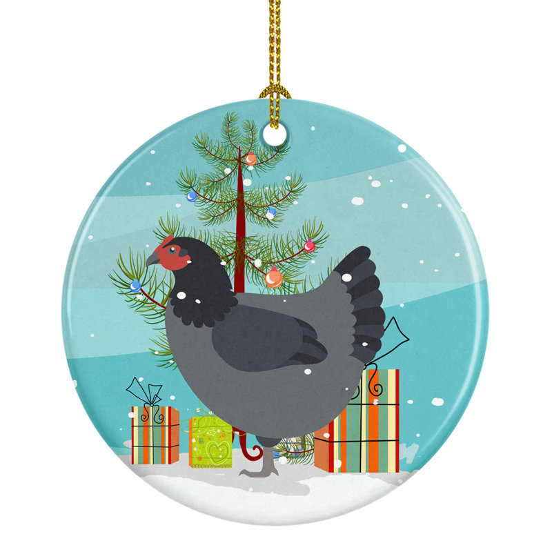 3'' Ceramic Animals Holiday Shaped Ornament
